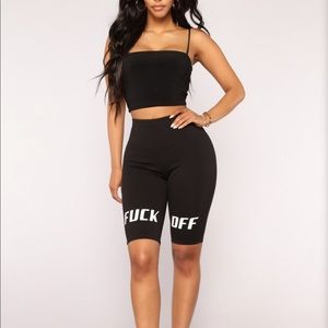 F Off Black Fashion Nova Biker Shorts